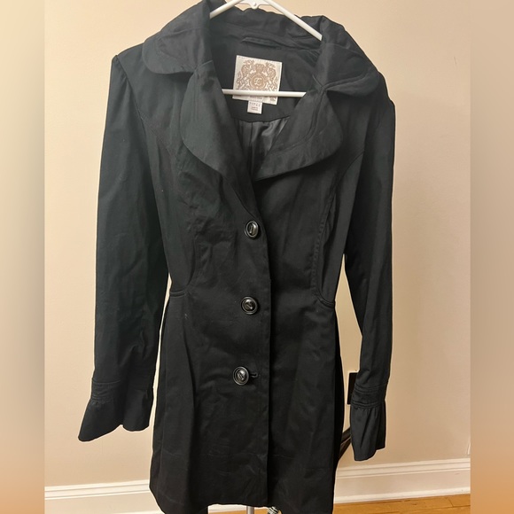Esprit black mid length trench coat - size M - Picture 1 of 4